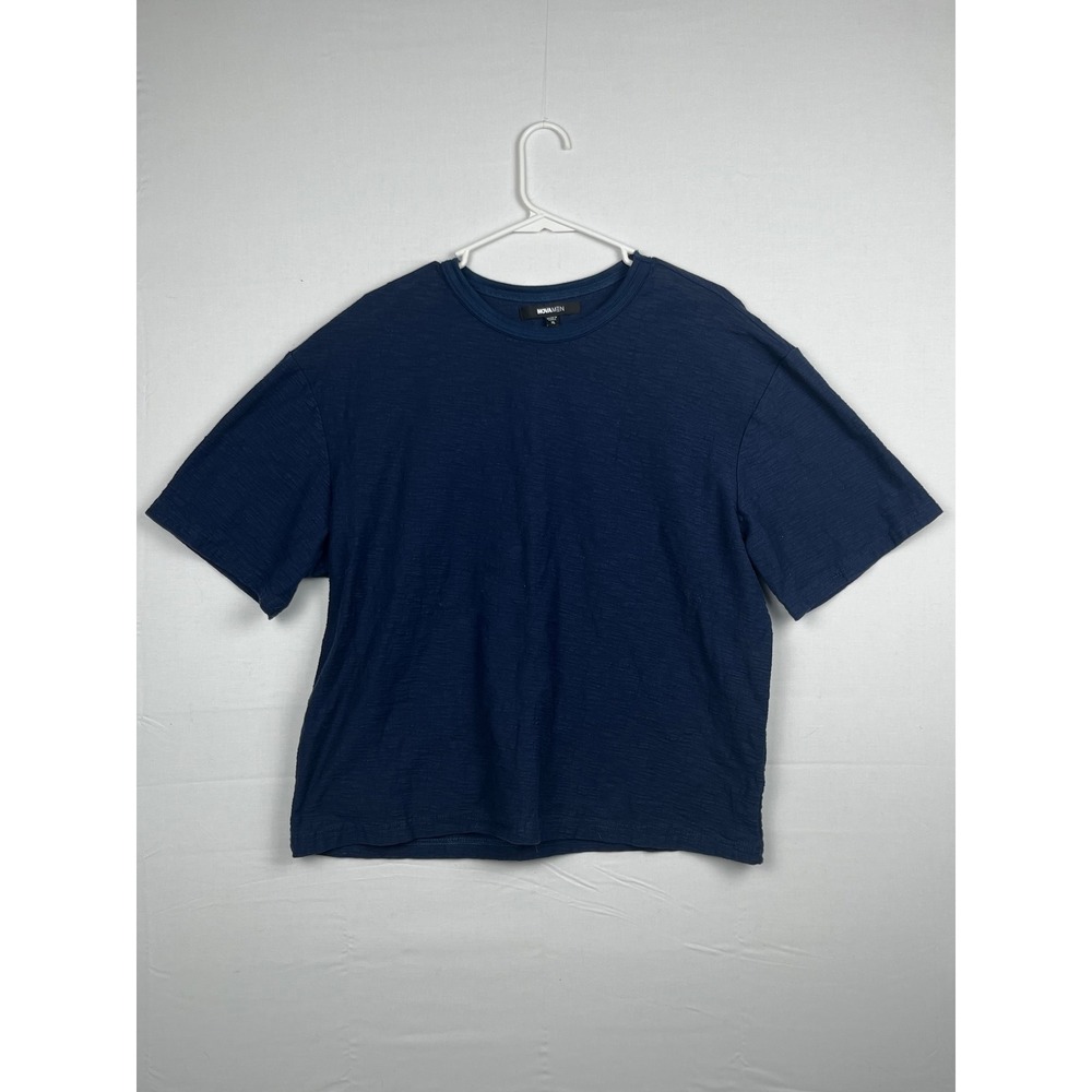 NovaMen T-Shirt Mens XL Slub Knit Short Sleeve 100% Cotton Navy Blue ZDF01K42004